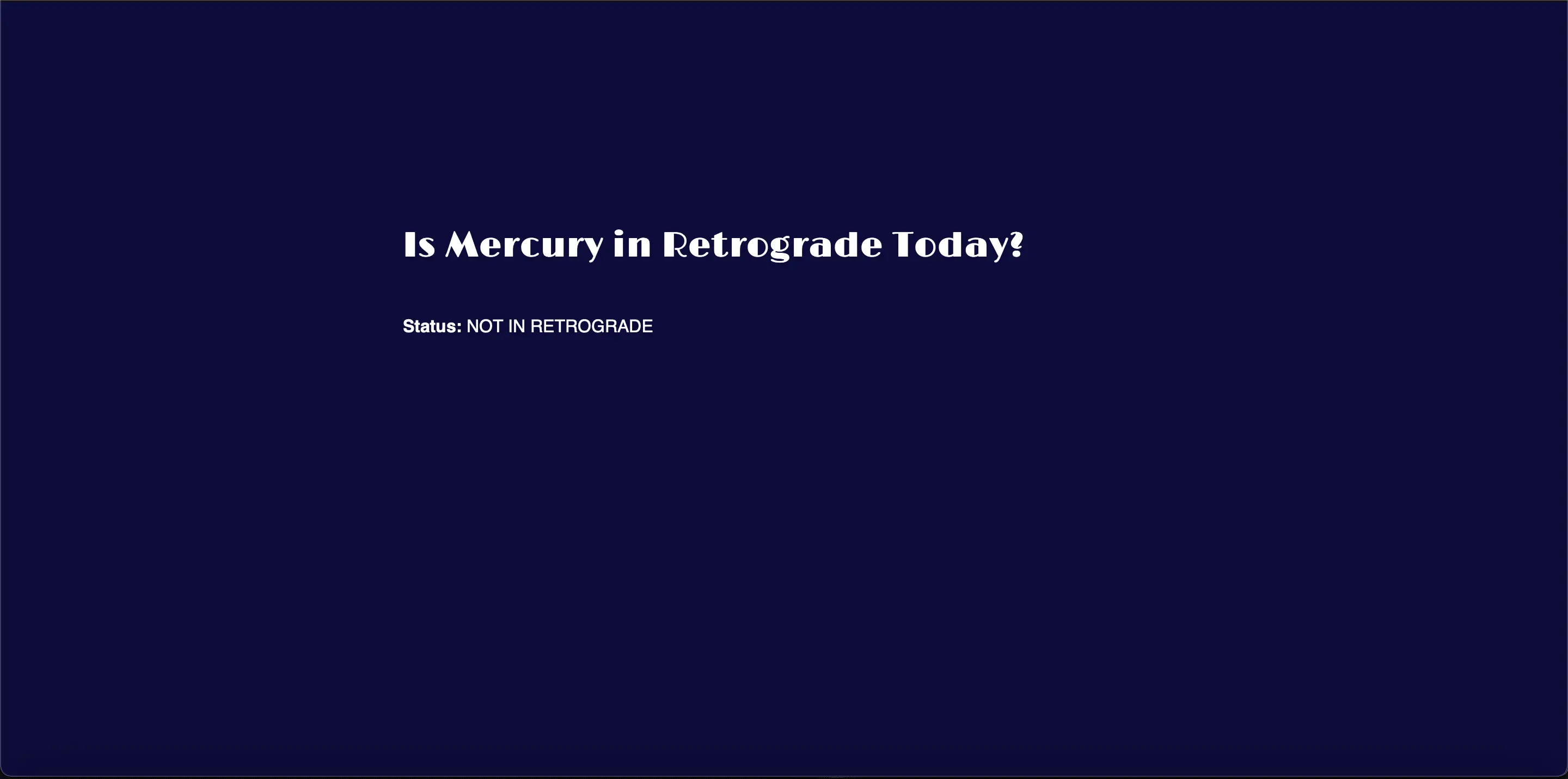 screenshot of Mercury Retrograde